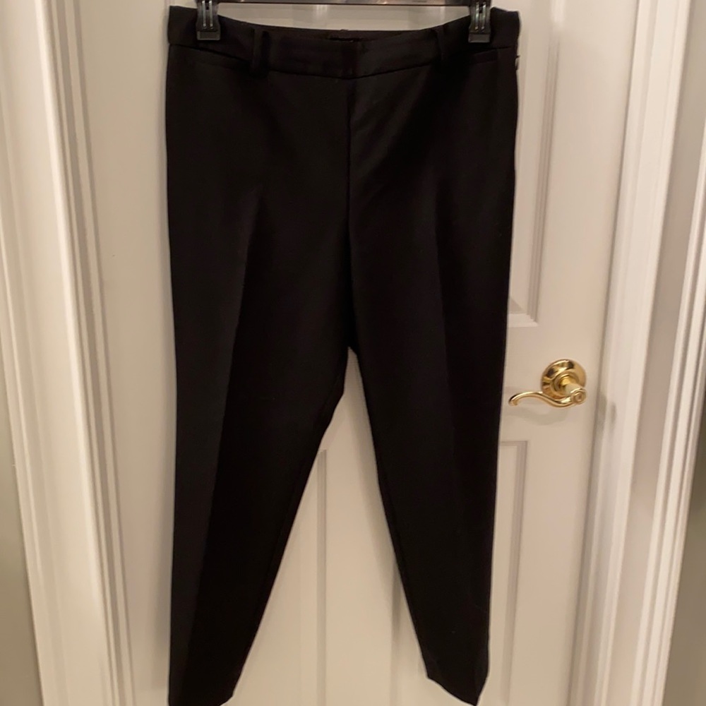 Black Talbot wool side zip lined dress slacks